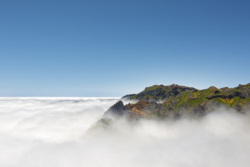 Vantage point on the way from Pico Ruivo to Pico do Arieiro, Madeira island, Portugal