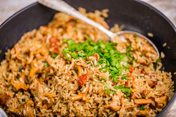 Risotto with chanterelles and fresh parsley