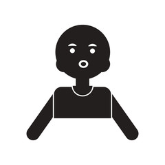 flat icon in black and white style pale man