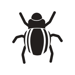 flat icon in black and white style beetle insect   