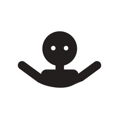 flat icon in black and white style man swimmer  