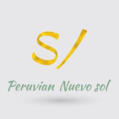 Golden  Symbol of the Peruvian Nuevo sol