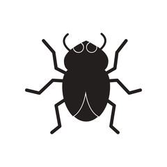 flat icon in black and white style beetle insect   