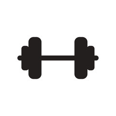 flat icon in black and white style barbell sport  