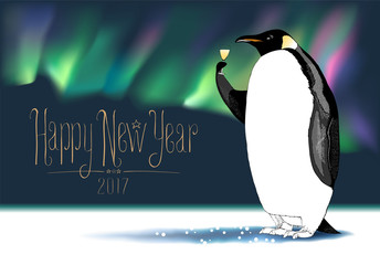 Naklejka premium Happy new year 2017 vector greeting card