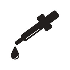 flat icon in black and white style eye drops 