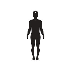 flat icon in black and white style body stroke