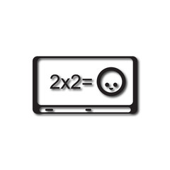 Back to School and Education vector flat icon in black and white style school board
