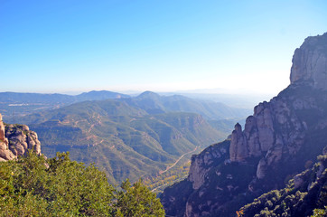 View from the Mountains of Montserrat, Catalonia, Spain