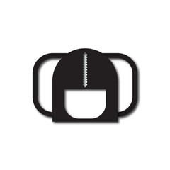 Back to School and Education vector flat icon in black and white style school bag