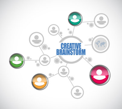 Creative Brainstorm people diagram sign concept