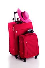 luggage ready to go to a summer vacation