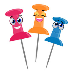 Vector Illustration of Push pin Mascot
