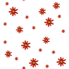 Watercolor pattern of a cosmos flowers