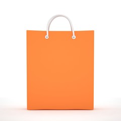 Paper Shopping Bag isolated on white background. 3d rendering.