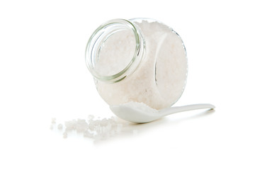 Salt in a glass container