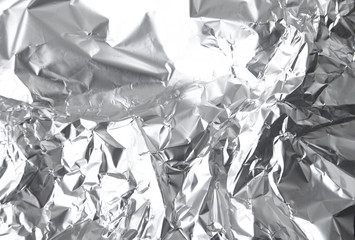 A full page of scrunched up silver tin foil texture