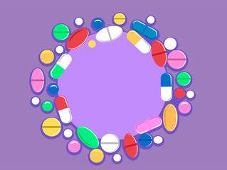 Vector Illustration of Pills Tablet as Background