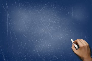 School blue board, vector illustration.