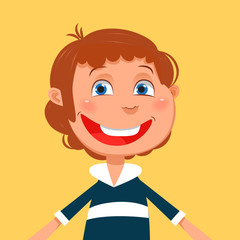 Kid boy cartoon vector illustration