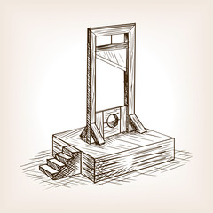 Guillotine sketch style vector illustration