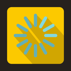 Loading circle icon in flat style on a yellow background