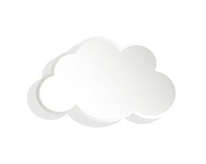 flat design single cloud shape icon vector illustration