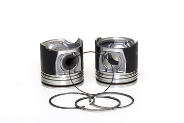 auto piston parts white background isolated