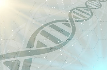 Fototapeta premium dna and medical and technology background. futuristic molecule structure presentation