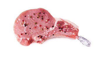 Slice of pork on a bone