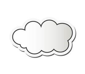 flat design single cloud shape icon vector illustration