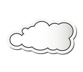 flat design single cloud shape icon vector illustration