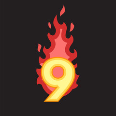 Flaming Number nine