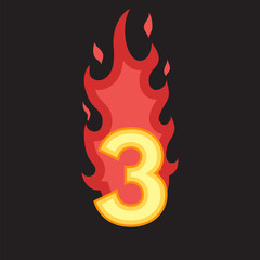 Flaming Number three