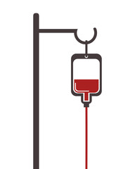 flat design blood bag icon vector illustration