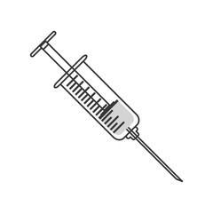 flat design single syringe icon vector illustration