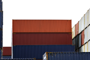 Fototapeta premium freight container isolated on white.