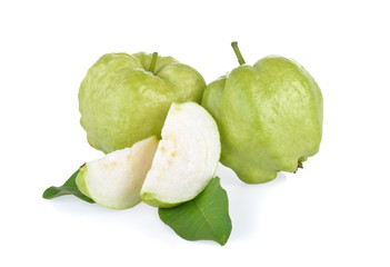 Guava fruit isolated on white background.