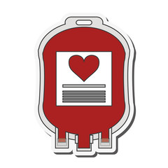 flat design blood bag icon vector illustration