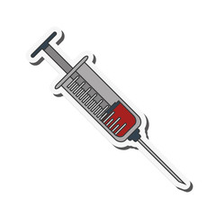 flat design single syringe icon vector illustration