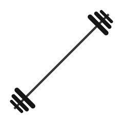 flat design single barbell icon vector illustration