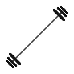 flat design single barbell icon vector illustration