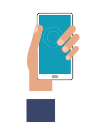 smartphone cellphone mobile gadget technology icon. Flat and Isolated design. Vector illustration