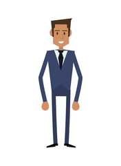 businessman cartoon man male avatar business suit cloth icon. Flat and Isolated design. Vector illustration