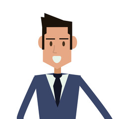 businessman cartoon man male avatar business suit cloth icon. Flat and Isolated design. Vector illustration