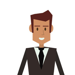 businessman cartoon man male avatar business suit cloth icon. Flat and Isolated design. Vector illustration