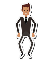 businessman cartoon man male avatar business suit cloth icon. Flat and Isolated design. Vector illustration