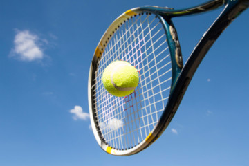 Tennis player hit shot tennis ball © i am way