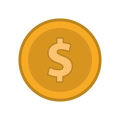 coin cash money finacial item icon. Flat and Isolated design. Vector illustration