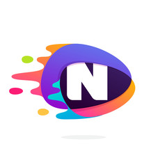 Letter N logo in triangle intersection icon with fast speed line